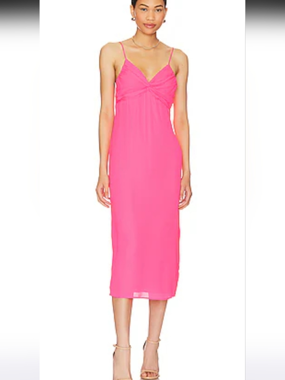 Krisa Hot Pink Spaghetti Strap Slip Dress NWT